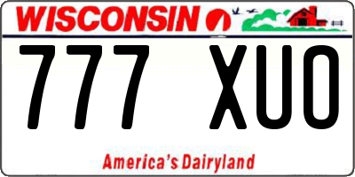 WI license plate 777XUO