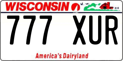 WI license plate 777XUR