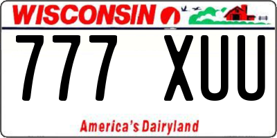 WI license plate 777XUU