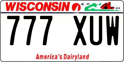 WI license plate 777XUW
