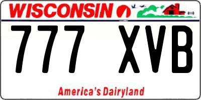 WI license plate 777XVB