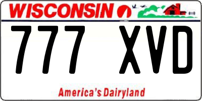 WI license plate 777XVD