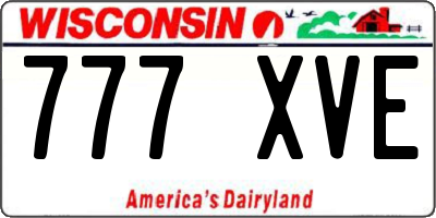WI license plate 777XVE