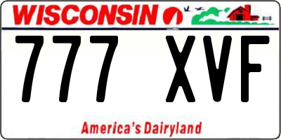 WI license plate 777XVF