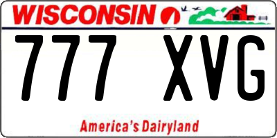 WI license plate 777XVG