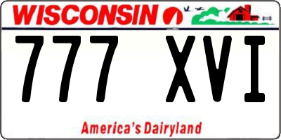 WI license plate 777XVI
