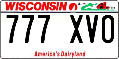 WI license plate 777XVO
