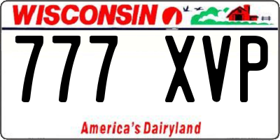 WI license plate 777XVP