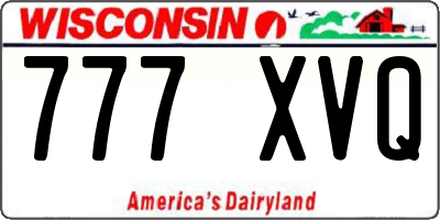 WI license plate 777XVQ