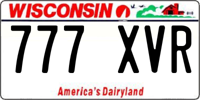WI license plate 777XVR