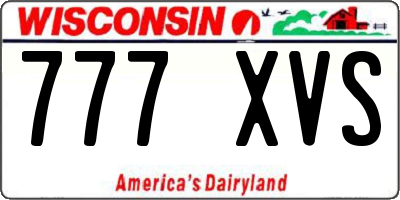 WI license plate 777XVS
