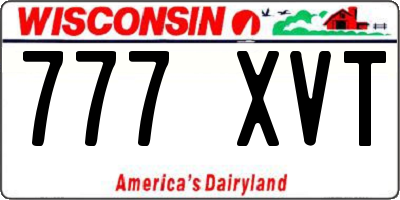 WI license plate 777XVT