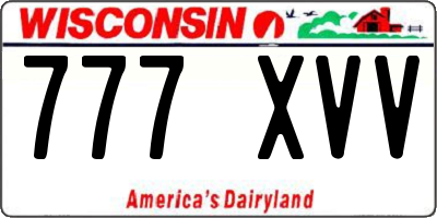 WI license plate 777XVV