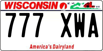 WI license plate 777XWA