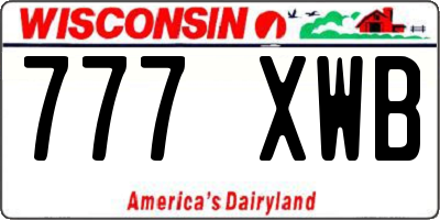 WI license plate 777XWB