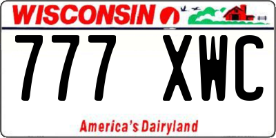 WI license plate 777XWC