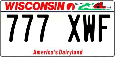 WI license plate 777XWF