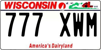 WI license plate 777XWM