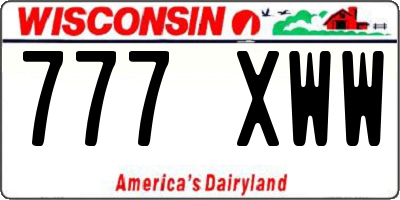 WI license plate 777XWW