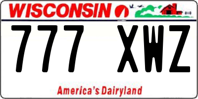 WI license plate 777XWZ