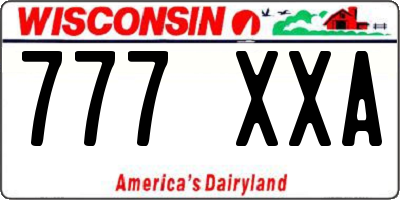 WI license plate 777XXA