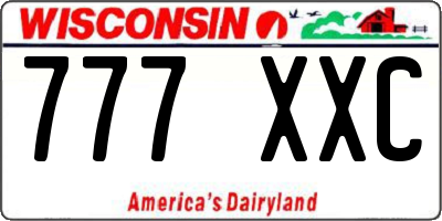 WI license plate 777XXC