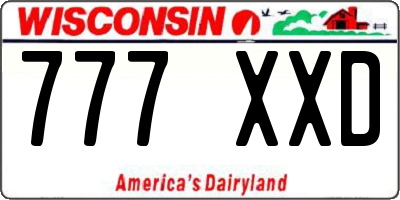WI license plate 777XXD