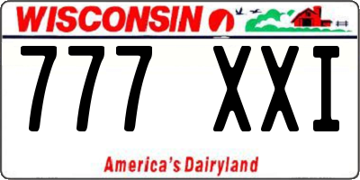 WI license plate 777XXI