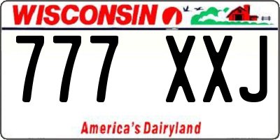WI license plate 777XXJ