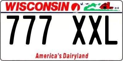 WI license plate 777XXL