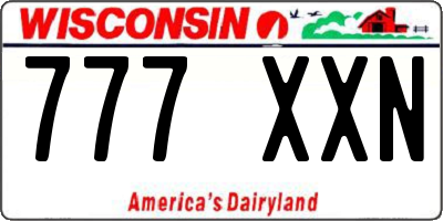 WI license plate 777XXN