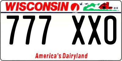 WI license plate 777XXO