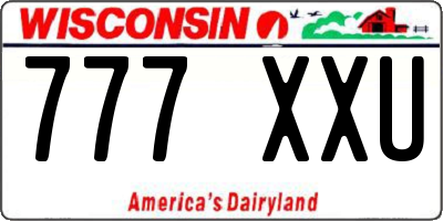 WI license plate 777XXU