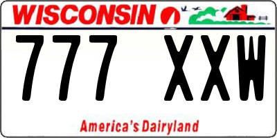 WI license plate 777XXW