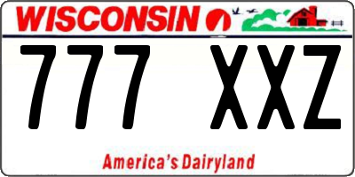 WI license plate 777XXZ