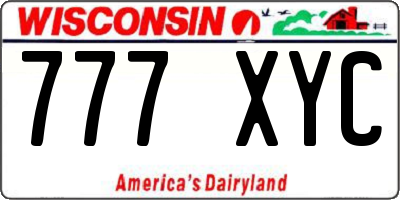 WI license plate 777XYC