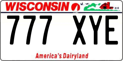 WI license plate 777XYE