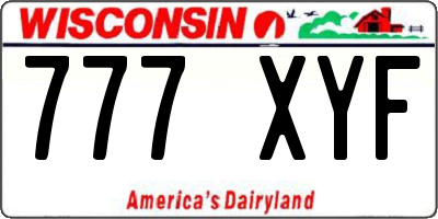 WI license plate 777XYF