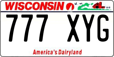 WI license plate 777XYG