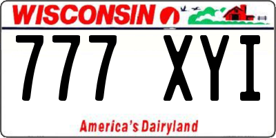 WI license plate 777XYI