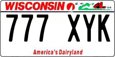 WI license plate 777XYK
