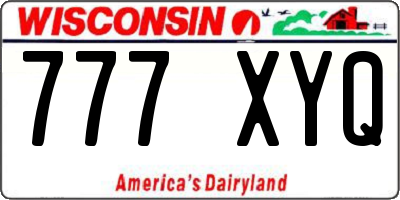 WI license plate 777XYQ