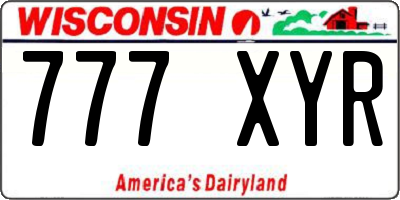 WI license plate 777XYR