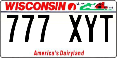 WI license plate 777XYT