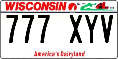 WI license plate 777XYV