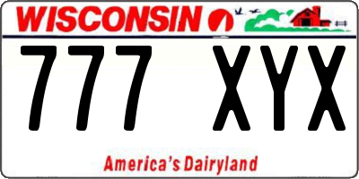 WI license plate 777XYX