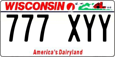 WI license plate 777XYY
