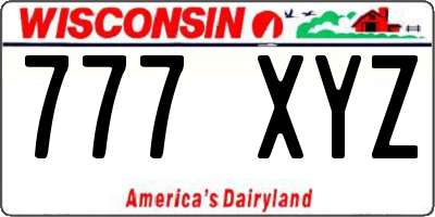 WI license plate 777XYZ