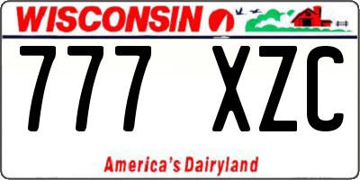 WI license plate 777XZC