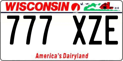 WI license plate 777XZE